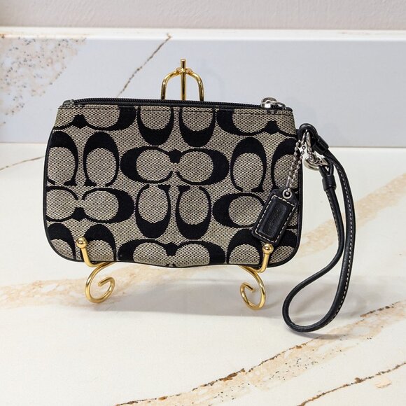 Coach Bags Coach Wristlet Black Cs On Jacquard Has Hang Tag Poshmark